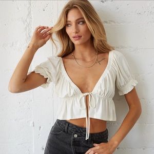 Babydoll White Crop Top